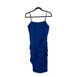 Bardot Brielle Sleeveless Tiered Ruched Midi Dress Cobalt Blue size 10 L